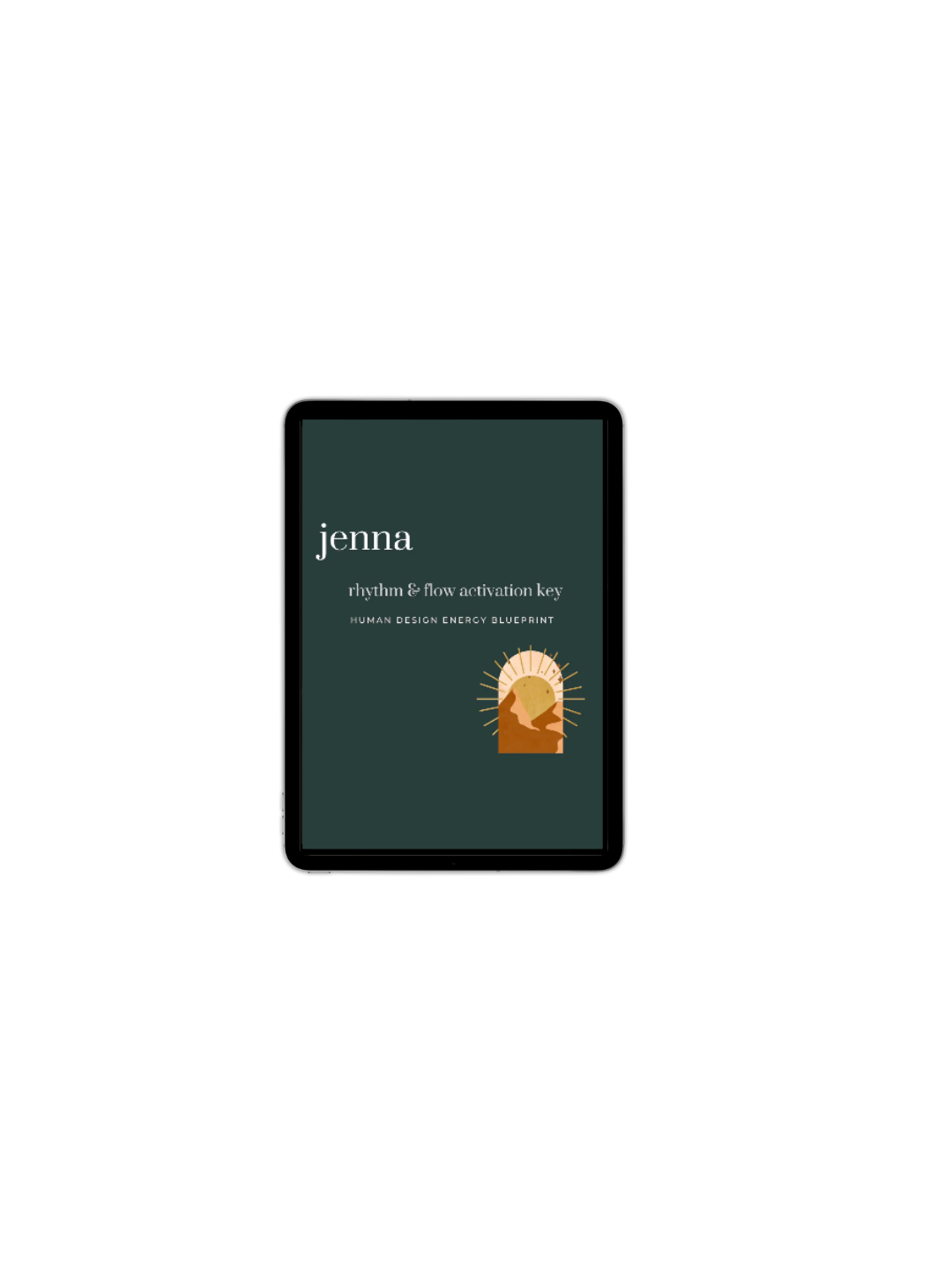 Personalized Human Design energy blueprint displayed on a tablet
